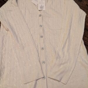 A New Day Ivory Cable Knit Cardigan XS Nwt